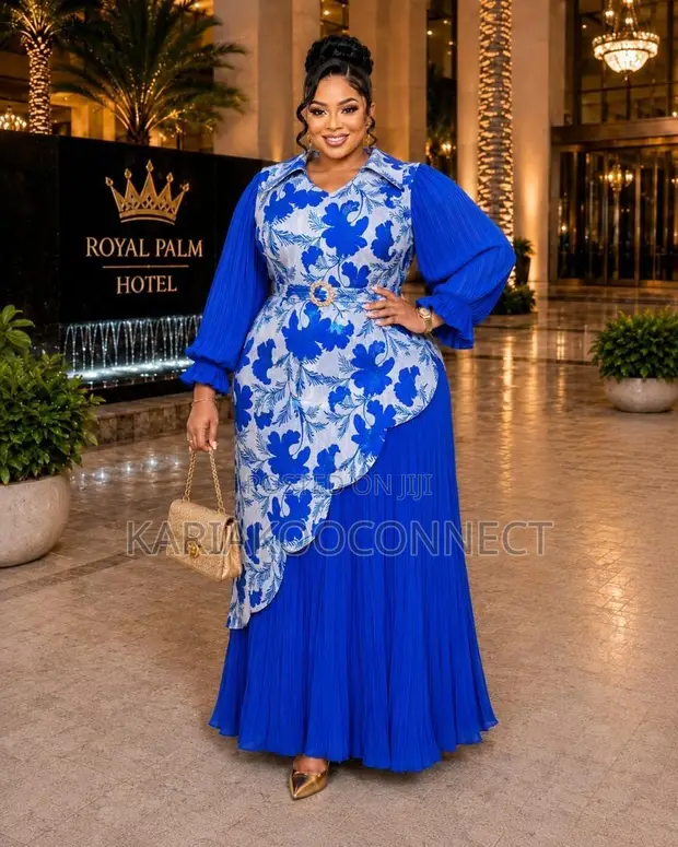 Maua Maxi Dress yenye Mkato Usio Sawa - 1