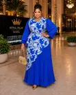 Maua Maxi Dress yenye Mkato Usio Sawa - 1