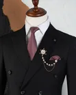 Men's BAGOZZA MILANO Double-Breasted Black Formal Suit - 1