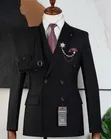 Men's BAGOZZA MILANO Double-Breasted Black Formal Suit - 2