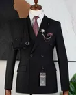 Men's BAGOZZA MILANO Double-Breasted Black Formal Suit - 3