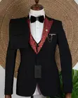 Adire Styled Suit - Black - 2