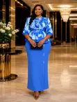 Ruffle-Neck Peplum Two-Piece Skirt Set - 2