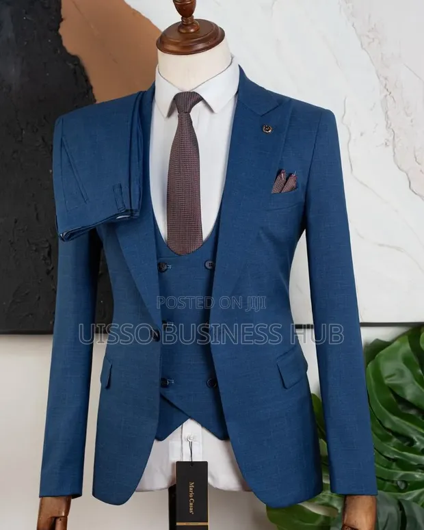 Mario Casas Classic Blue Suit - 3 Pieces - 1