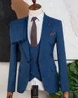 Mario Casas Classic Blue Suit - 3 Pieces - 1