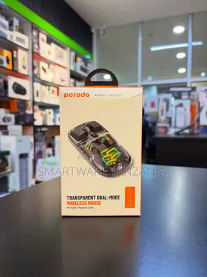 Porodo Transparent Wireless Mouse with RGB & Magnetic Cover