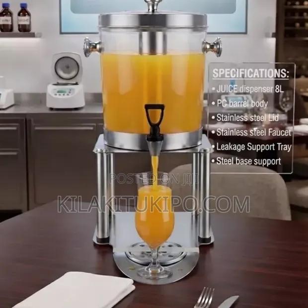 Transparent Glass Juice Dispenser - 8L - 1