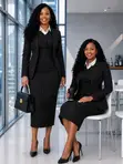 Official 3-Piece Pinstripe Office Dress Set - 1