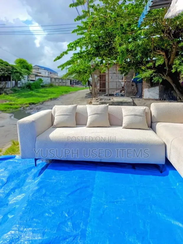 Used L-Shape Sofa Set with Fiber and Spring - 1