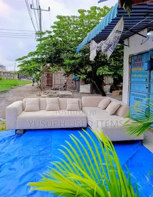 Used L-Shape Sofa Set with Fiber and Spring
