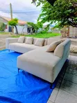 Used L-Shape Sofa Set with Fiber and Spring - 4