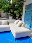 Used L-Shape Sofa Set with Fiber and Spring - 5