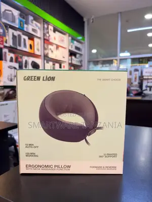 Green Lion Ergonomic U-Shaped Pillow with Neck Massager