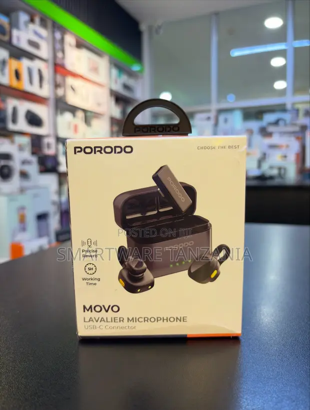 Porodo Movo Lavalier Microphone with USB-C, 5-Hour Battery - 1