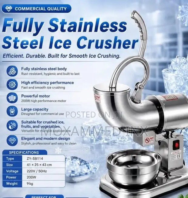 Commercial Stainless Steel Ice Crusher - Zy-Sb114 - 1