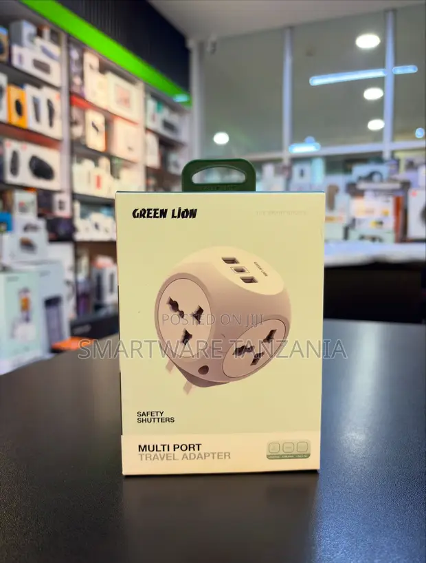 Green Lion Multi Port Travel Adapter with Safety Shutters - 1