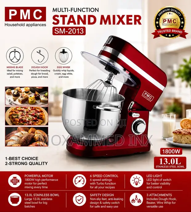 PMC Multi-Function Stand Mixer SM-2013 - 13.0L | 1800W - 1