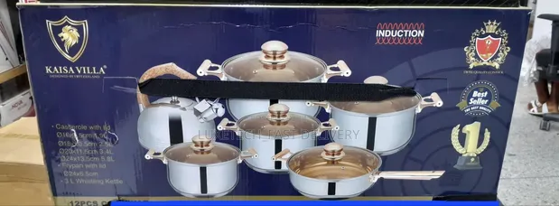 Kaisa Villa 12-Piece Stainless Steel Induction Cookware Set with Kettle - 1