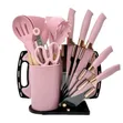 19-Piece Pink Silicone Kitchen Utensil Set - 2