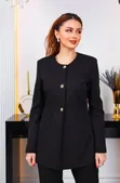 Luxury Collarless Women's Suit - Black - 3