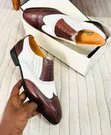 New Clarks Moccasins - Brown and White Mix Leather - 4