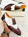 New Clarks Moccasins - Brown and White Mix Leather - 5