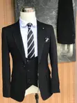 Bagozza Black Slim-Fit Cotton Suit (3PC) - 1