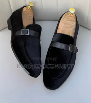 Christian Louboutin Velvet Buckle Moccasins