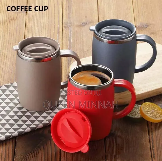 Insulated Coffee Mugs - Double-Wall Stainless Steel - 1