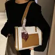 Rabbit Hair Shoulder Bag - Brown - 1