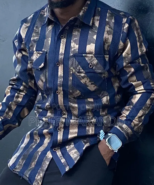 Premium Metallic Striped Casual Shirts - 1
