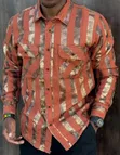 Premium Metallic Striped Casual Shirts - 4