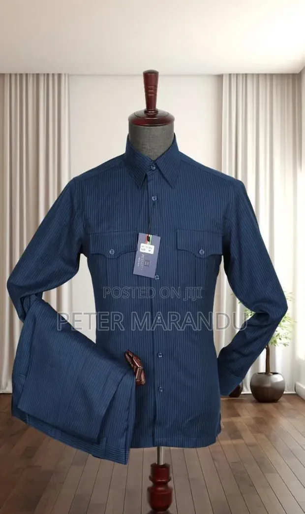 Fernando Premium Pinstripe Men's Safari Suit - 1