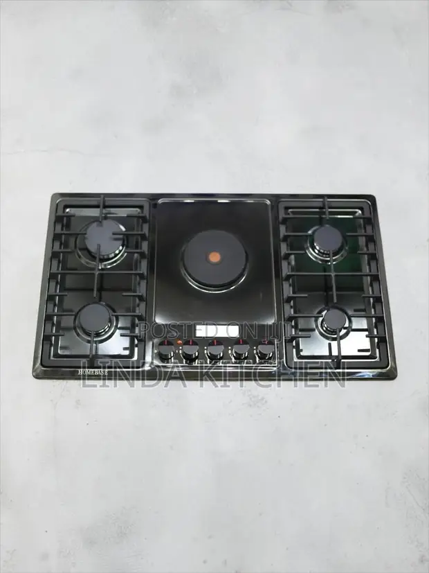 Homebase Built-in Cooker 90cm - 4 Gas + 1 Ceramic - 1