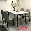 Marble Dining Table with 4 Chairs - 2