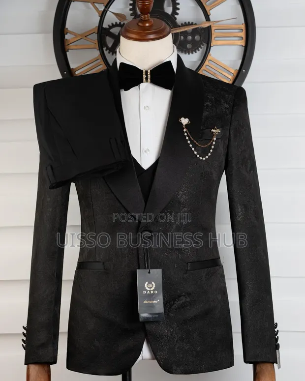 Men's Black Suit - 3 Pieces - 1
