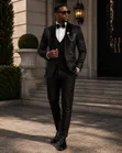 Men's Black Suit - 3 Pieces - 3