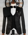 Men's Black Suit - 3 Pieces - 4