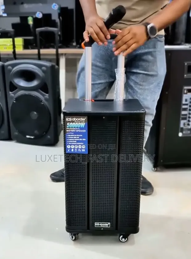 Aborder 10" 50000W Professional Trolley PA Speaker with Wireless Mic - 1