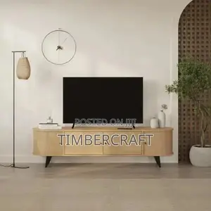 Gentle TV Stand with Oval Silhouette