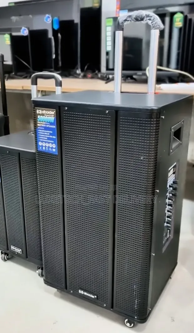 Aborder 15" 50000W Trolley PA Speaker with Wireless Mic - 1