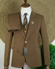 Mario Casas Men's Suit - Light Brown - 3