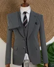 Mario Casas Gray Men's Suit - Brand New - 4