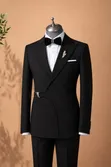Carlos Cardini Premium Designer Asymmetric Lapel Black Tuxedo Set - 1