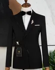 Carlos Cardini Premium Designer Asymmetric Lapel Black Tuxedo Set - 4