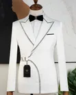Premium Executive Slim Fit White Tuxedo Set - 1