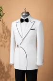 Premium Executive Slim Fit White Tuxedo Set - 3