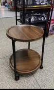 Side Table with 2 Racks and Wheels - 1
