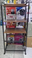 5-Layer Movable Kitchen Rack with Wheels - Brown - 2