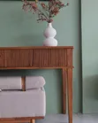 Wooden Console Table with Small Sofa Stool - 2